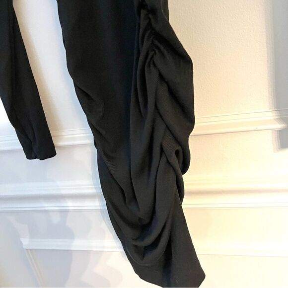 NWT Womens Michael Stars Velma Turtleneck Ribbed Mini Dress in black, size XS - Picture 6 of 6